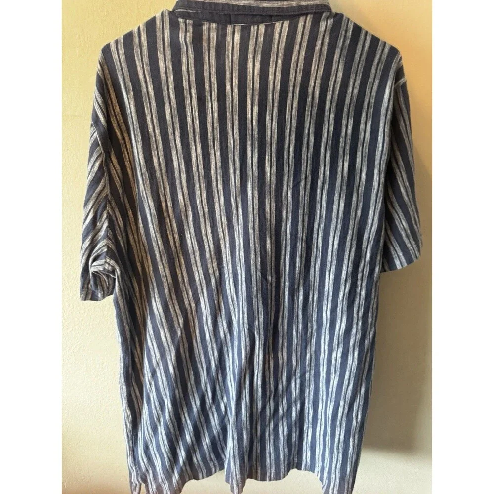 Banana Republic Men's 100% Cotton Woven Striped Button-Up Shirt XL Tall